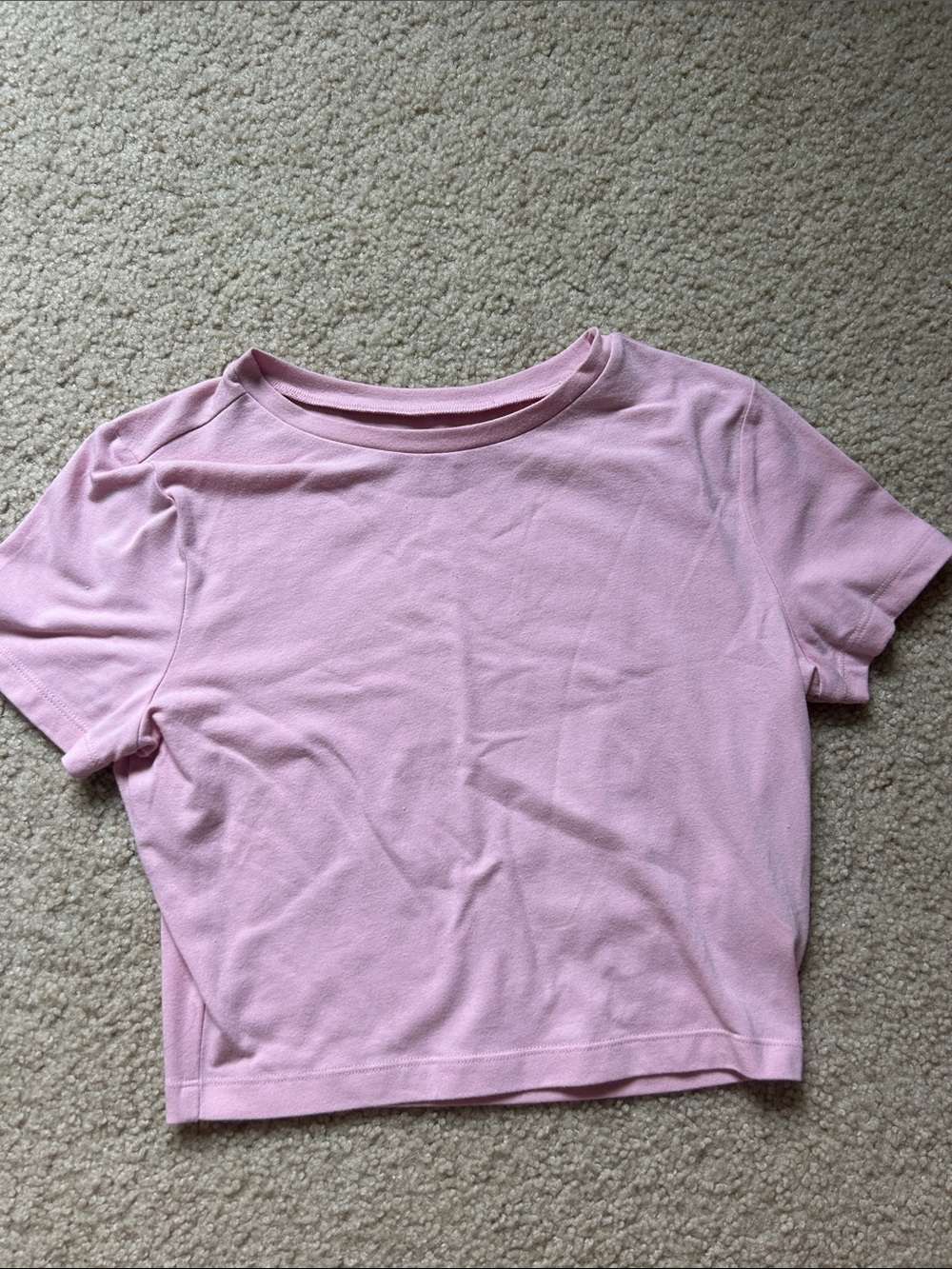 Wild fable girls medium light pink cropped t-shirt